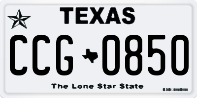 TX license plate CCG0850