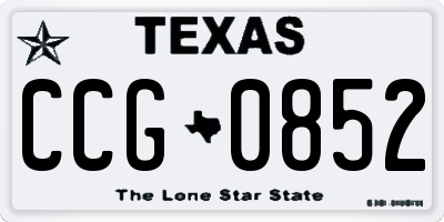TX license plate CCG0852