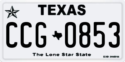 TX license plate CCG0853