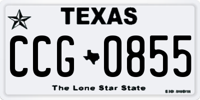 TX license plate CCG0855