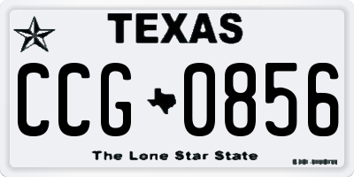 TX license plate CCG0856