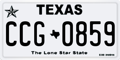 TX license plate CCG0859
