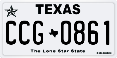 TX license plate CCG0861
