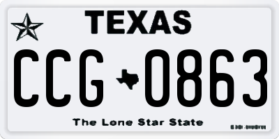 TX license plate CCG0863