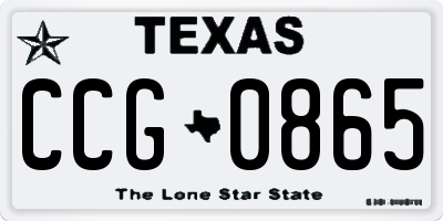 TX license plate CCG0865