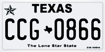 TX license plate CCG0866