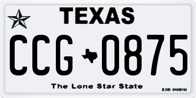 TX license plate CCG0875