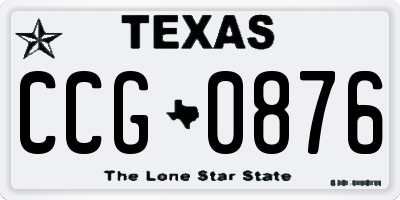 TX license plate CCG0876