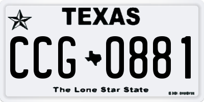 TX license plate CCG0881