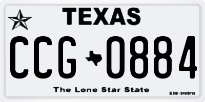 TX license plate CCG0884