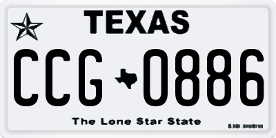 TX license plate CCG0886