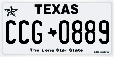 TX license plate CCG0889