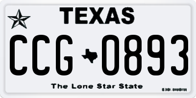 TX license plate CCG0893