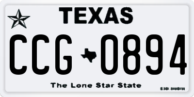 TX license plate CCG0894