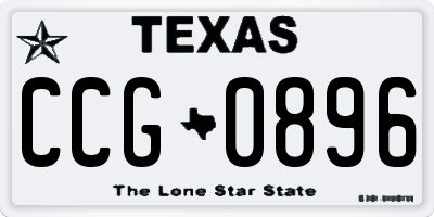TX license plate CCG0896