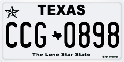 TX license plate CCG0898