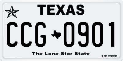 TX license plate CCG0901