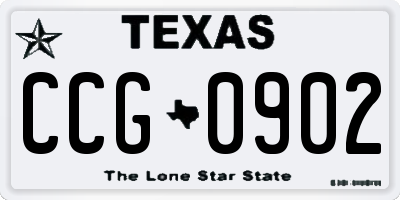 TX license plate CCG0902