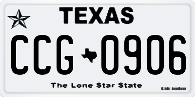 TX license plate CCG0906