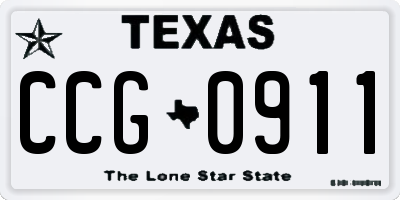 TX license plate CCG0911