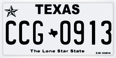 TX license plate CCG0913