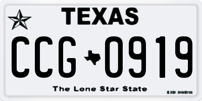 TX license plate CCG0919