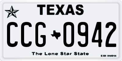 TX license plate CCG0942