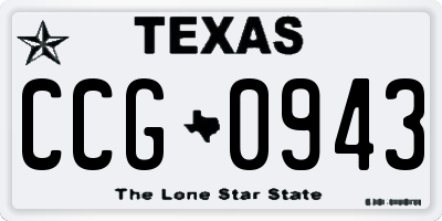 TX license plate CCG0943