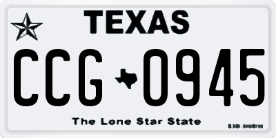 TX license plate CCG0945