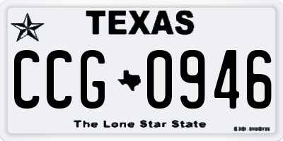 TX license plate CCG0946