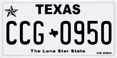 TX license plate CCG0950