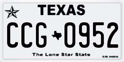 TX license plate CCG0952