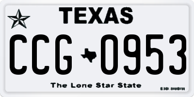 TX license plate CCG0953