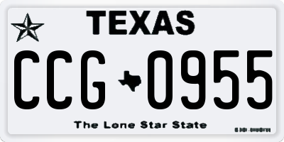 TX license plate CCG0955