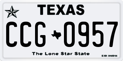 TX license plate CCG0957