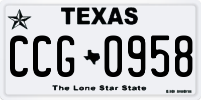 TX license plate CCG0958