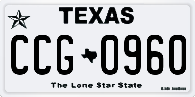 TX license plate CCG0960
