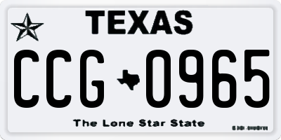 TX license plate CCG0965