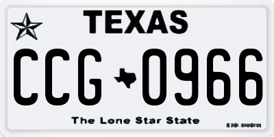 TX license plate CCG0966