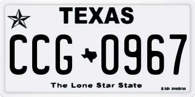 TX license plate CCG0967