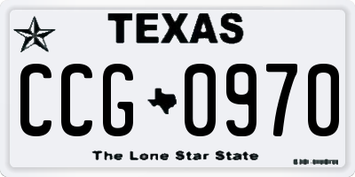 TX license plate CCG0970