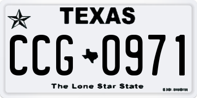 TX license plate CCG0971