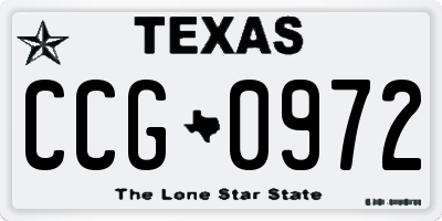 TX license plate CCG0972