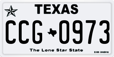 TX license plate CCG0973