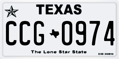 TX license plate CCG0974