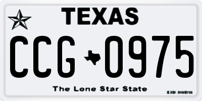 TX license plate CCG0975