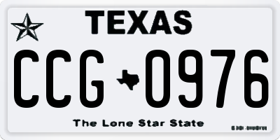 TX license plate CCG0976