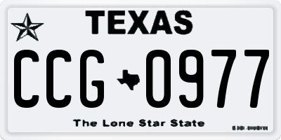 TX license plate CCG0977
