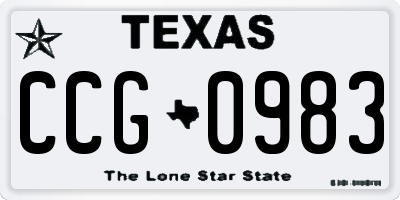 TX license plate CCG0983