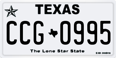 TX license plate CCG0995